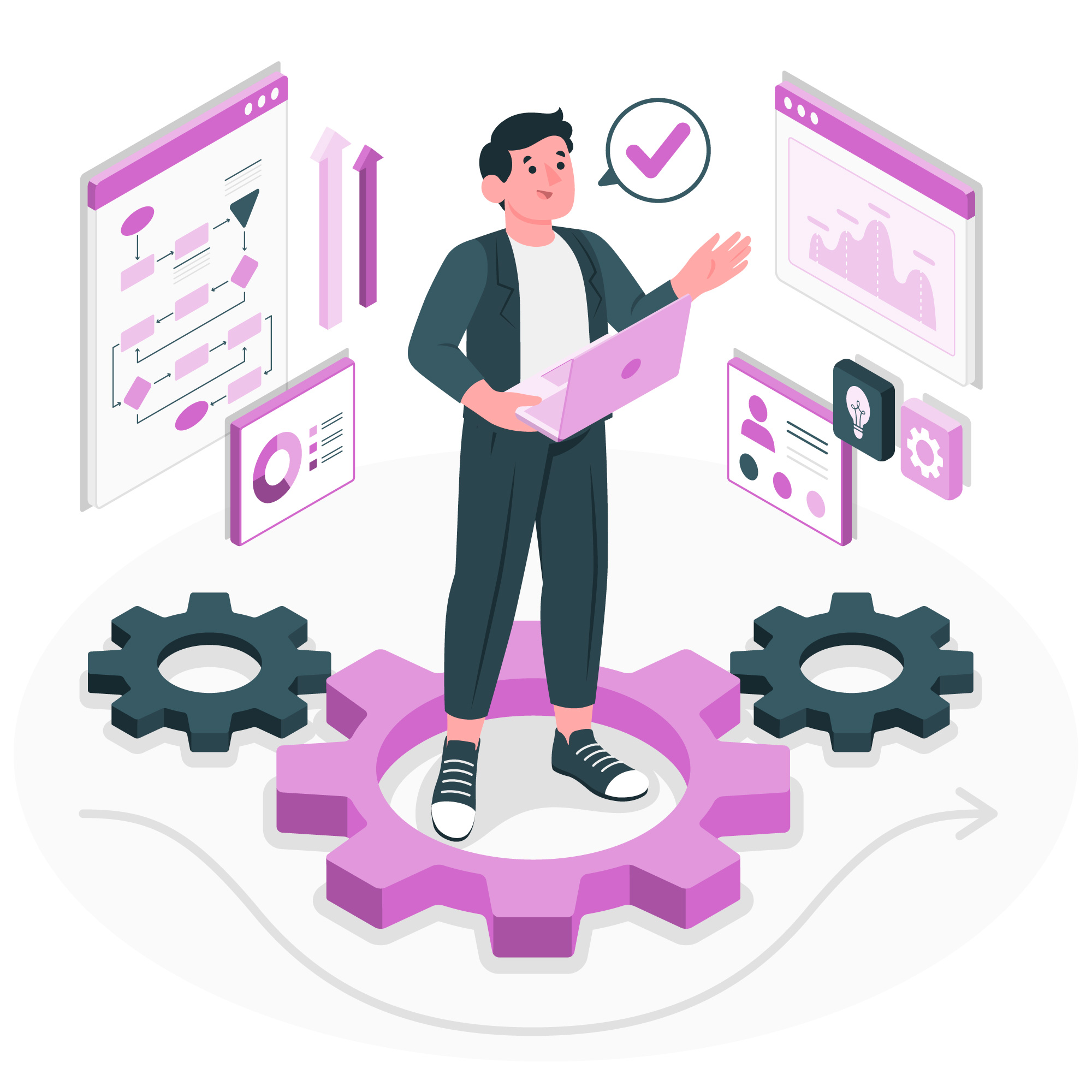 ProjectFlow Dashboard Illustration